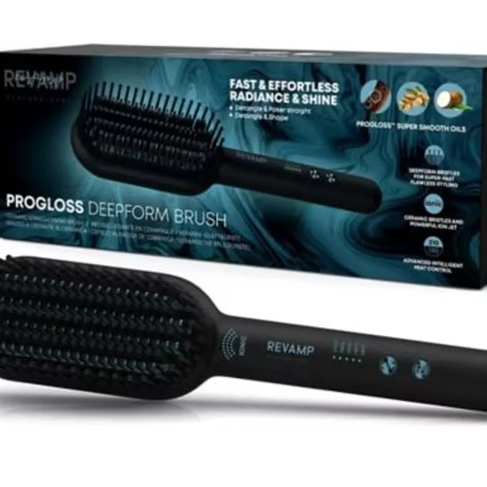 BOXED REVAMP PROGLOSS DEEPFORM BRUSH CERAMIC STRAIGHTENING BRUSH BR-2000-EU