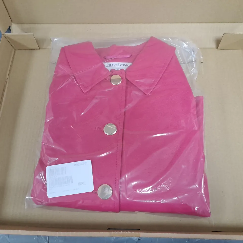 HELENE BERMAN LIMITED EDITION LEATHER JACKET PINK SIZE 8