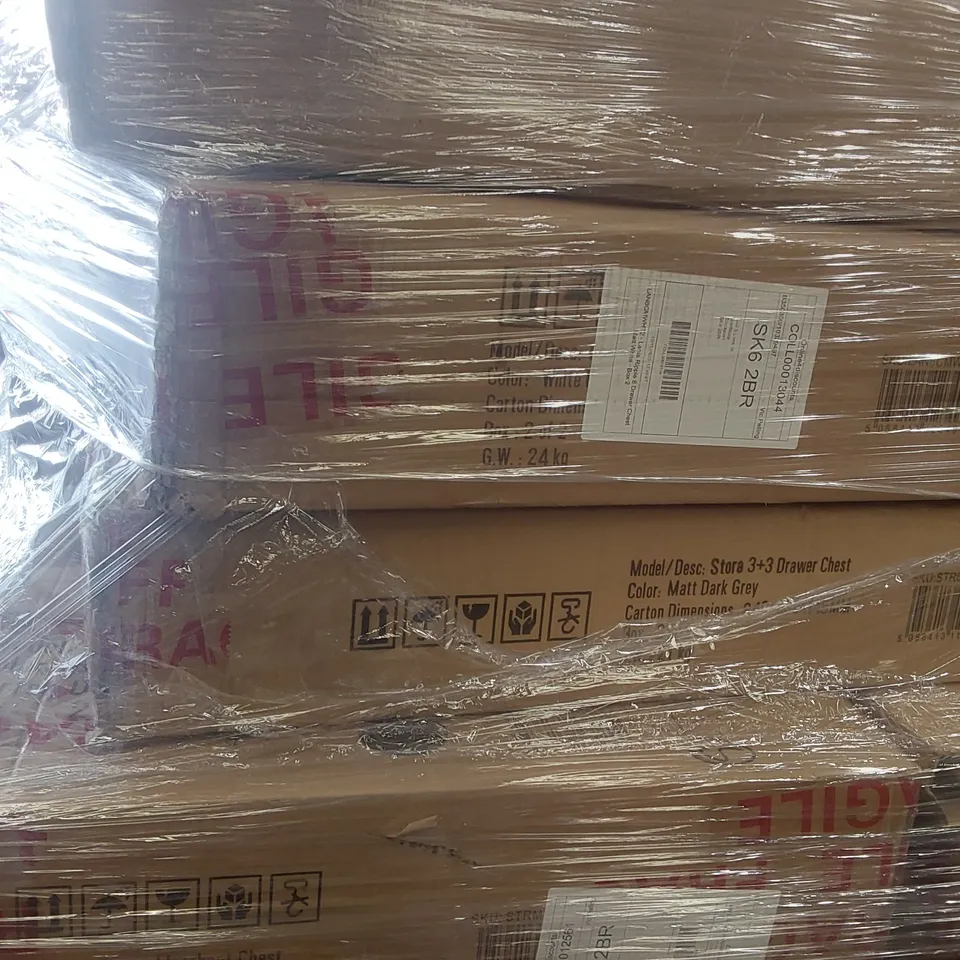 PALLET CONTAINING A VERY LARGE QUANTITY OF ASSORTED FURNITURE PARTS INCLUDING: CHEST/WARDROBE PARTS ECT