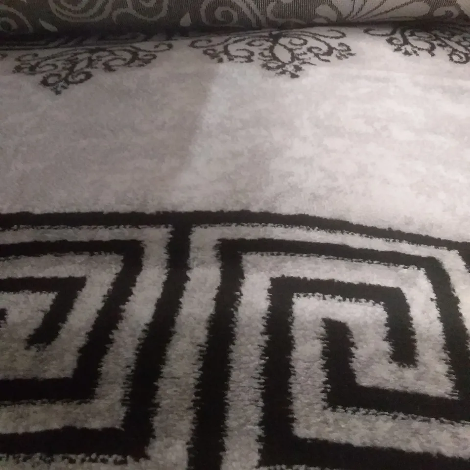 BURSEM FLATWEAVE BLACK GREY RUG - 200 X 290CM