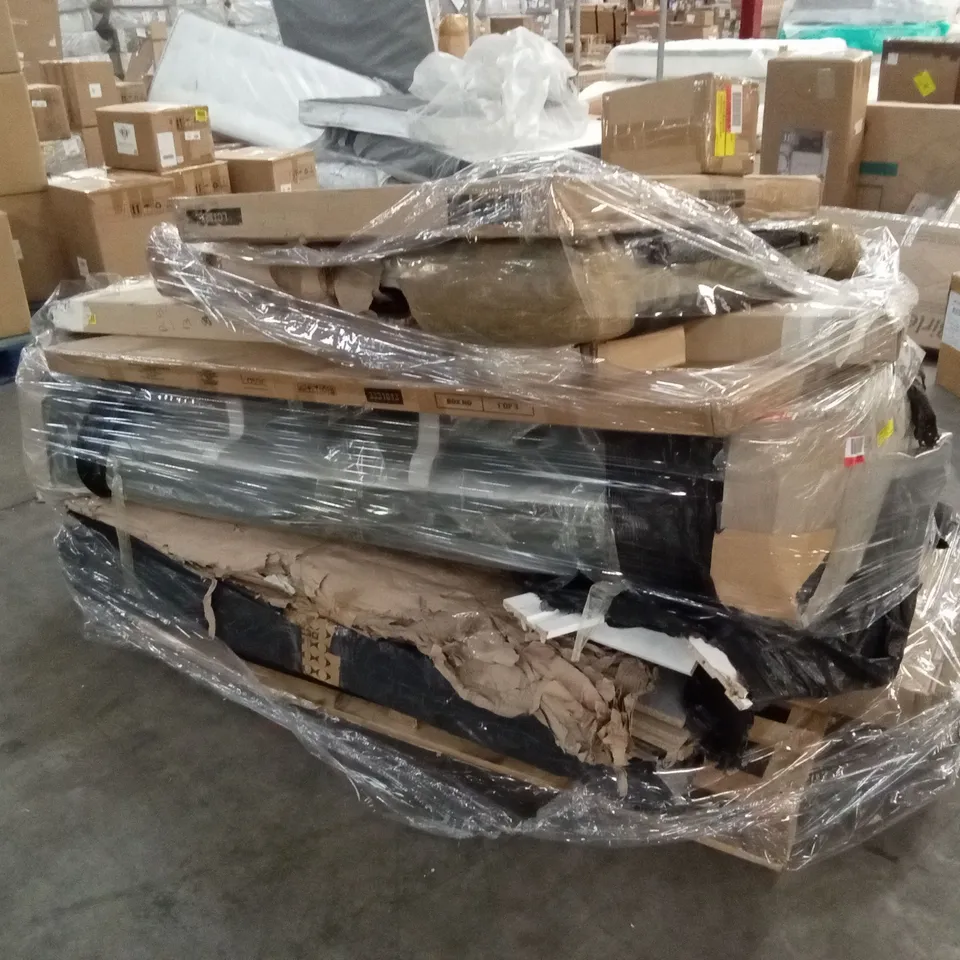 PALLET OF ASSORTED INCOMPLETE DESIGNER FURNITURE AND FURNITURE PARTS