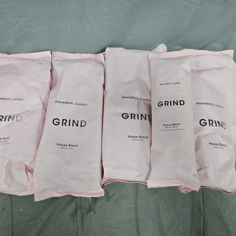 LOT OF 5 PACKS OF GRIND COFFEE IN CLUDE HOUSE BLEND AND DARK BLEND - 4X 1KG 1X 227G