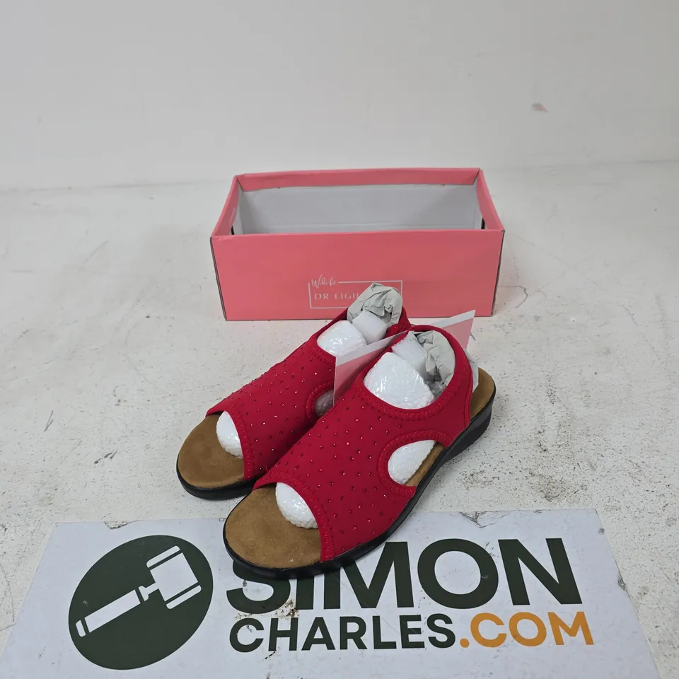 DR LIGHTFOOT JENNY RED UK 4 OPEN-TOE SANDALS – WOMEN'S (BOXED)