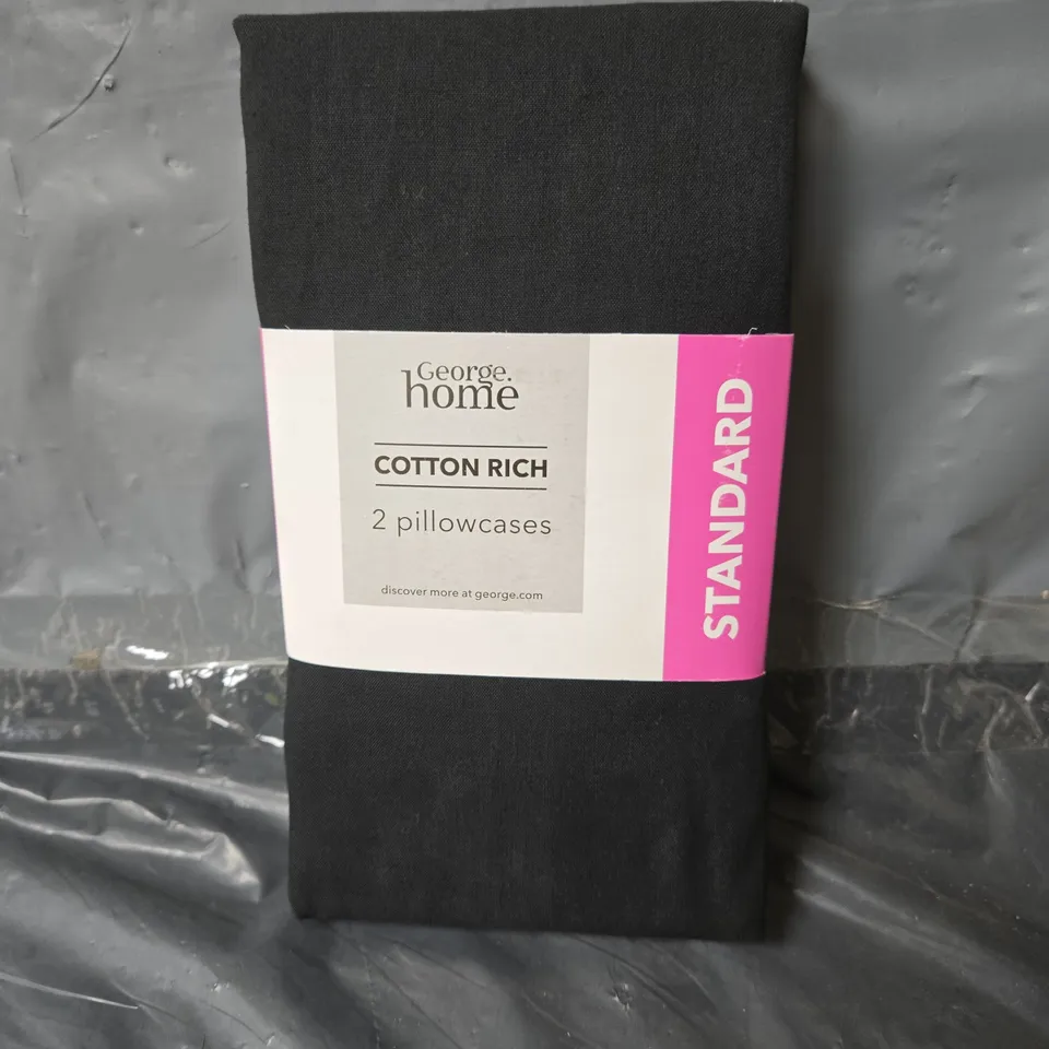 APPROXIMATELY 30 COTTON RICH STANDARD 2 PILLOWCASE PACKS IN BLACK - COLLECTION ONLY