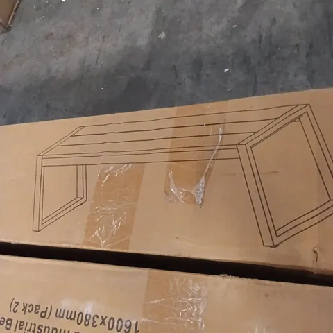 BOXED BOLERO STEEL & ACACIA INDUSTRIAL BENCH (1 BOX)