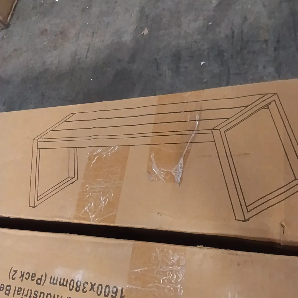 BOXED BOLERO STEEL & ACACIA INDUSTRIAL BENCH (1 BOX)