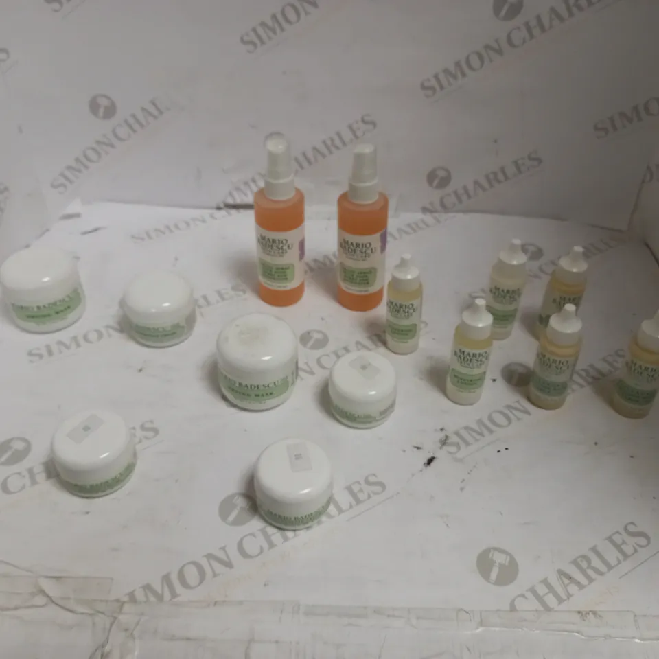 LOT OF APPROX 14 ASSORTED MARIO BADESCU SKIN/HAIR CARE PRODUCTS TO INCLUDE: FACIAL, SPRAY CUTICLE CREAM, BUFFERING LOTION