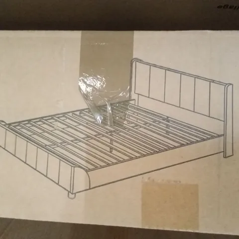 BOXED UPHOLSTERED BED VELVET/GREY /DOUBLE