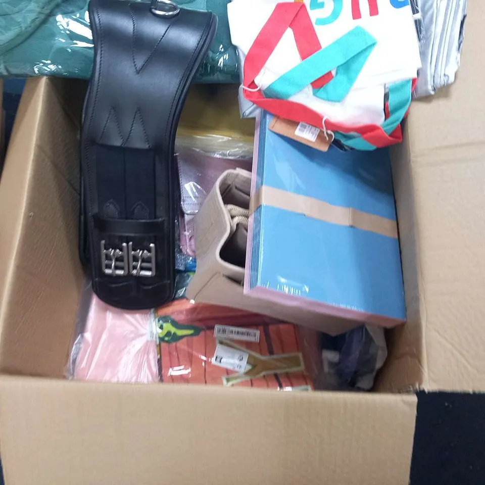 BOX OF ASSORTED PRODUCTS TO INCLUDE; EXQUIZIT HOME MEMORY FOAM BATH SET, MAMIA HOME SAFETY KIT AND WORK BOOKS.