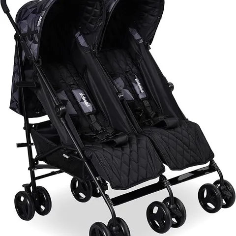 DANI DYER "CHERISH" BLACK GEO TWIN STROLLER - COLLECTION ONLY