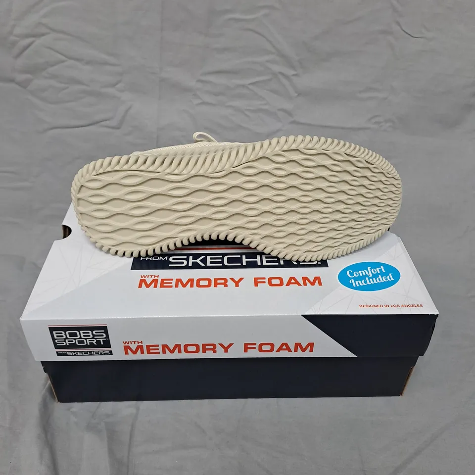 SKECHERS BOBS SPORT MEMORY FOAM SNEAKERS – BEIGE, MEN'S UK 7