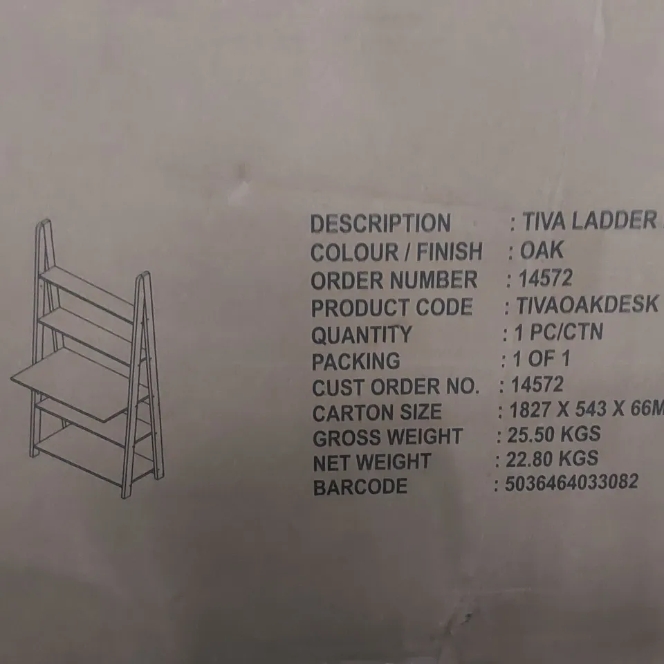 BOXED TIVA LADDER DESK - OAK (1 BOX)