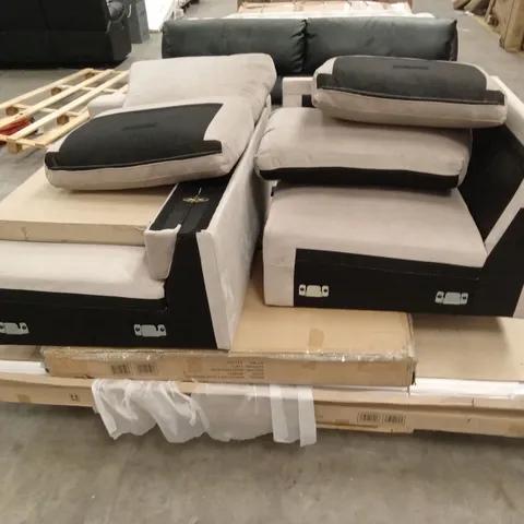 PALLET OF ASSORTED INCOMPLETE SOFA PARTS AND FURNITURE PIECES 