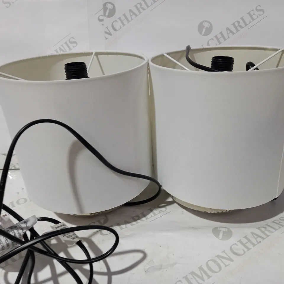 SET OF 2 DESIGNER HAMMER METAL TOUCH TABLE LAMP RRP £55