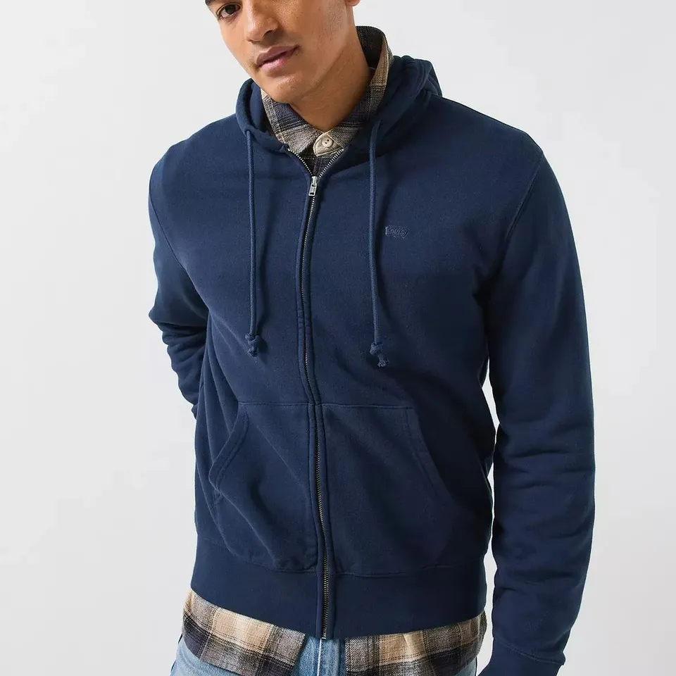 LEVI'S ORIGINAL ZIP-UP HOODIE - BLUE LARGE