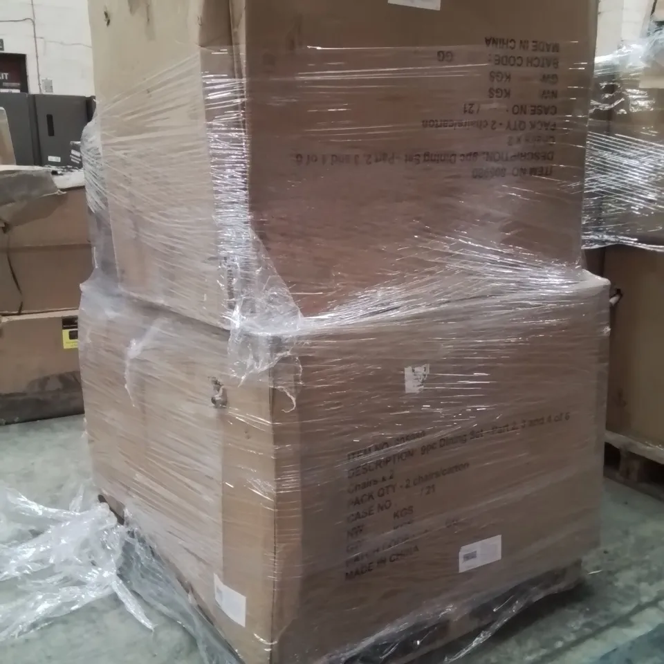 PALLET OF INCOMPLETE DINING SET 