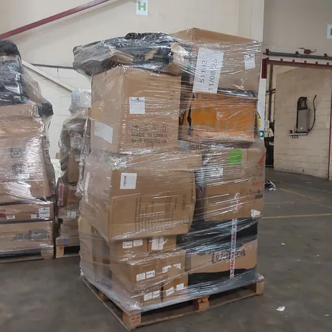 PALLET CONTAINING A LARGE QUANTITY OF ASSORTED CONSUMER PRODUCTS INCLUDING: BOXED SOFA, ACCENT CHAIR ECT