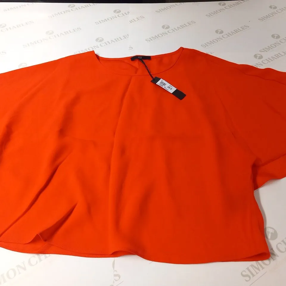 TIBI ORANGE WOVEN TOP SIZE MEDIUM
