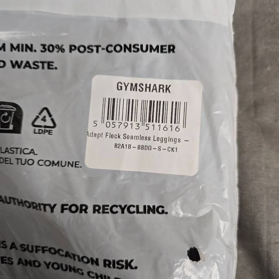 GYMSHARK ADAPT FLECK SEAMLESS LEGGINGS – UK SIZE S – GREY FLECK