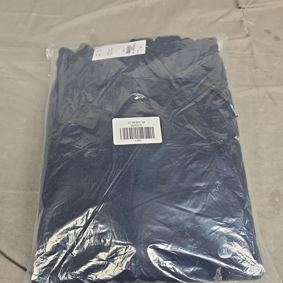 BAGGED HOLLISTER NAVY LOGO HOODY - SIZE XL
