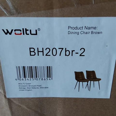 BOXED VASSAR SIDE CHAIRS IN BROWN - SET OF 2 (1 BOX)