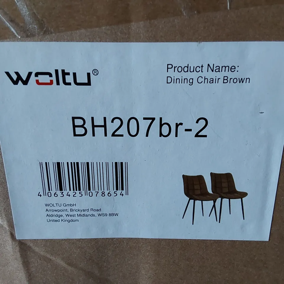 BOXED VASSAR SIDE CHAIRS IN BROWN - SET OF 2 (1 BOX)