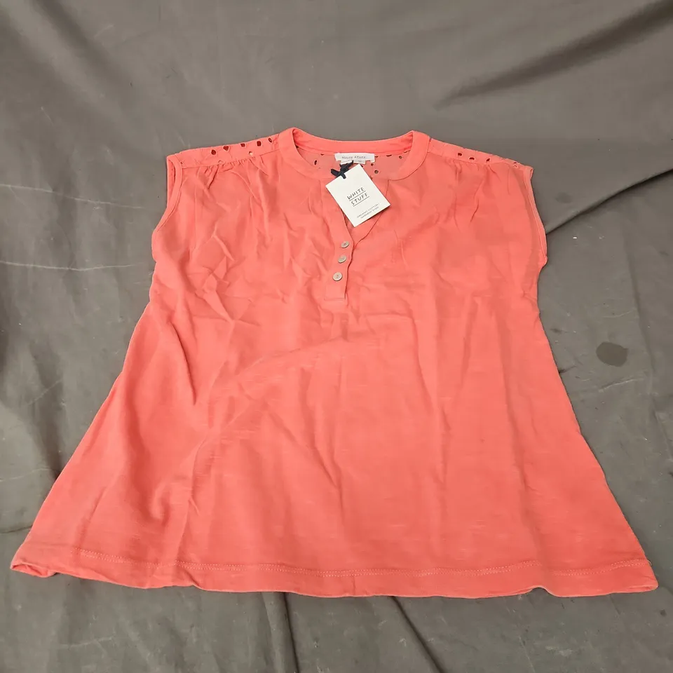 WHITE STUFF DINA TANK IN MID CORAL SIZE 12