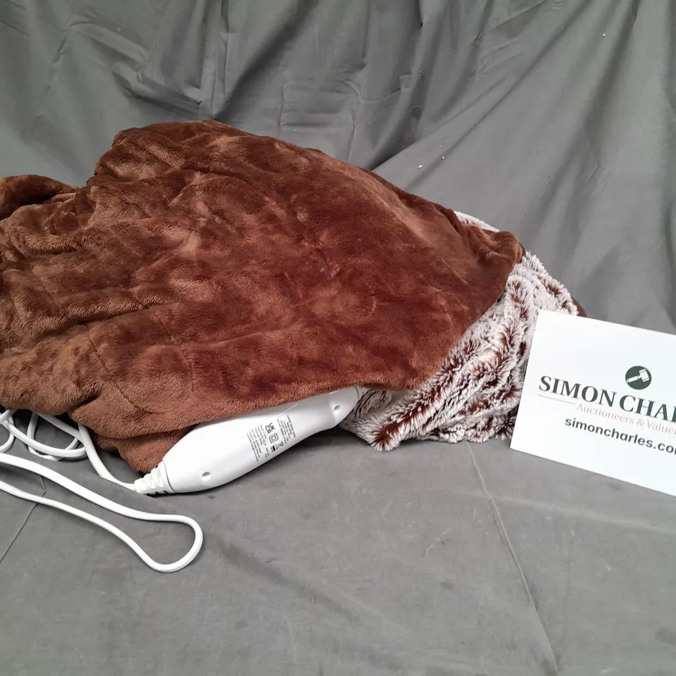 COZEE HOME LUXURY HEATED THROW IN NEUTRAL