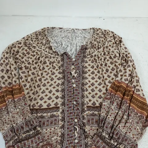 MONSOON HEIDI HERITAGE JERSEY TOP OCHRE SIZE L
