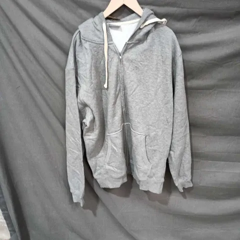 FRONT ROW HEAVY WEIGHT ZIP HOODIE – GREY, 2XL