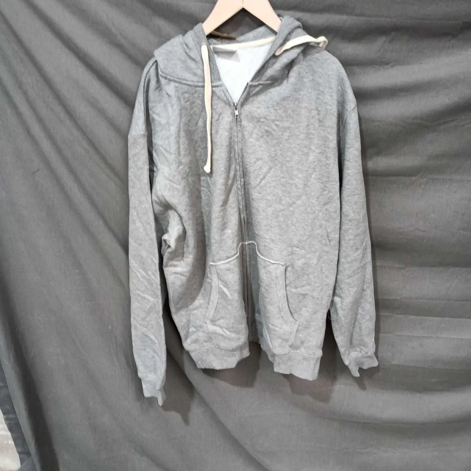 FRONT ROW HEAVY WEIGHT ZIP HOODIE – GREY, 2XL