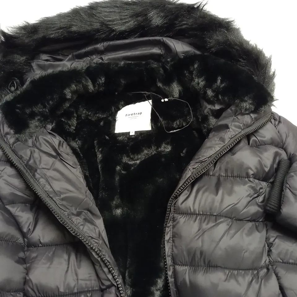 FIRETRAP WOMENS BLACK PADDED COAT - UK 10