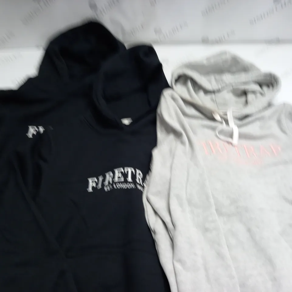 LOT OF 3 FIRETRAP HOODIES IN VARIOUS SIZES 