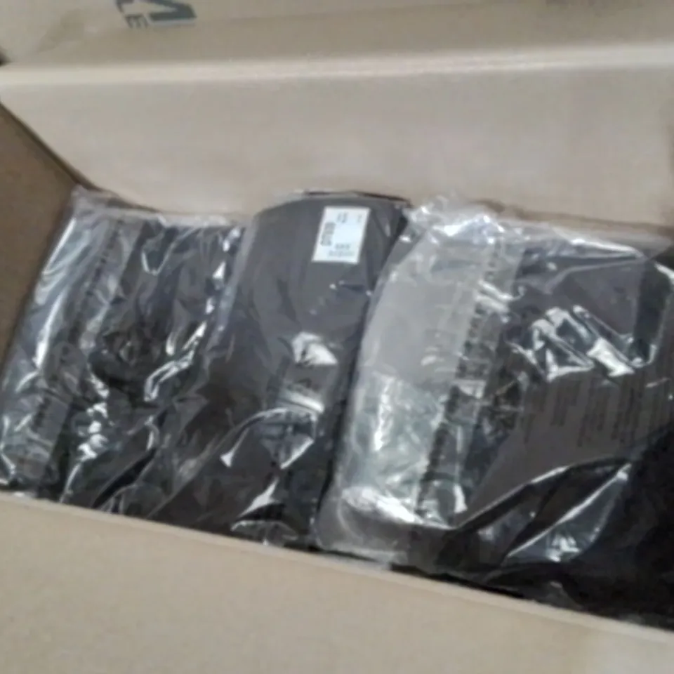 BOX CONTAINING APPROXIMATELY 20 BRAND NEW CAPSULE TAPERED BLACK TROUSERS 20R-22R