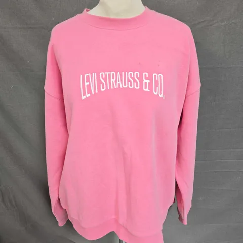 LEVI'S CREW NECK SWEATSHIRT IN PINK SIZE M
