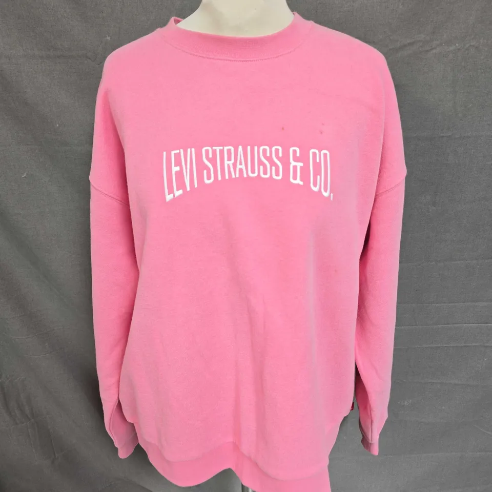 LEVI'S CREW NECK SWEATSHIRT IN PINK SIZE M 