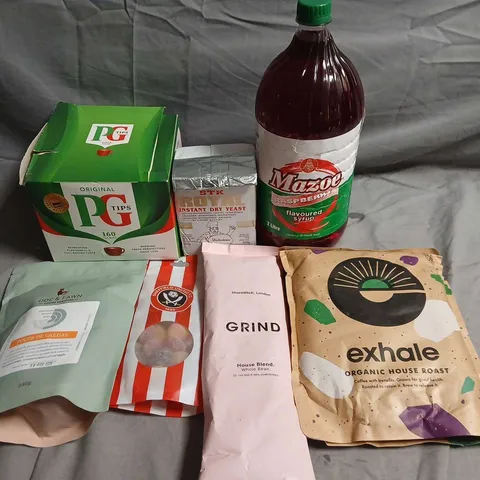 APPROXIMATELY 10 ASSORTED FOOD ITEMS TO INCLUDE PG TIPS, GRIND AND EXHALE - COLLECTION ONLY