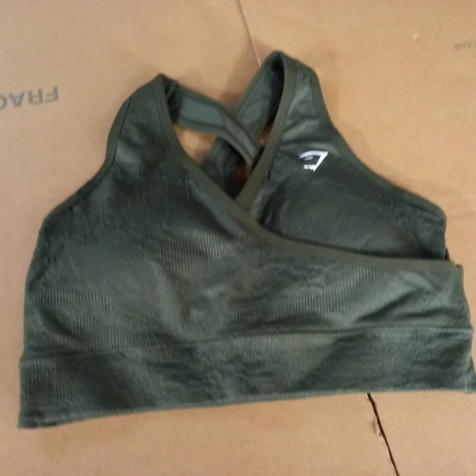 GYMSHARK GREEN SPORTS BRA - S