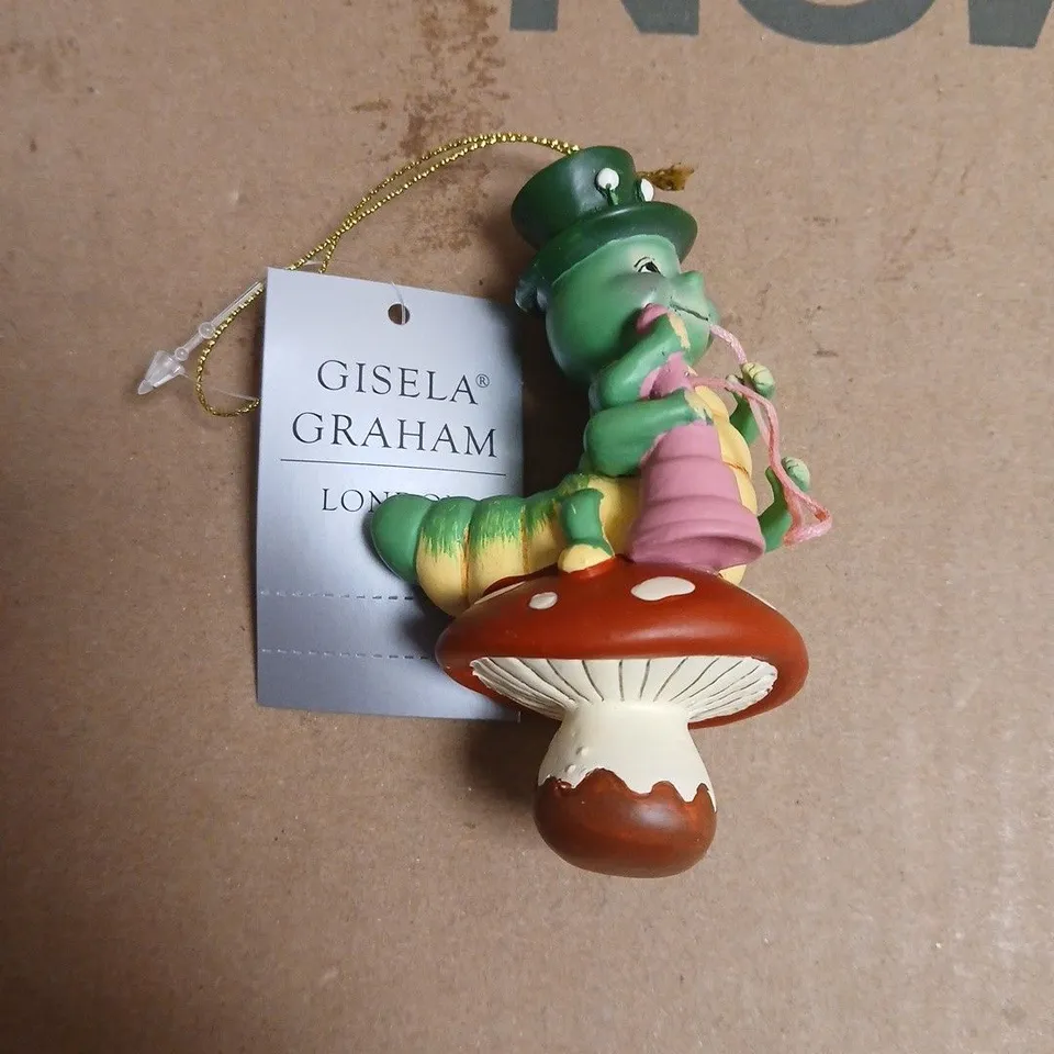 BOX OF APPROXIMATELY 5 GISELA GRAHAM ALICE IN WONDERLAND CATERPILLAR RESIN TREE DECORATIONS