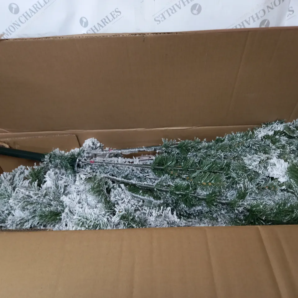 BOXED 7FT FLOCKED EMPEROR TREE - COLLECTION ONLY RRP £139.99