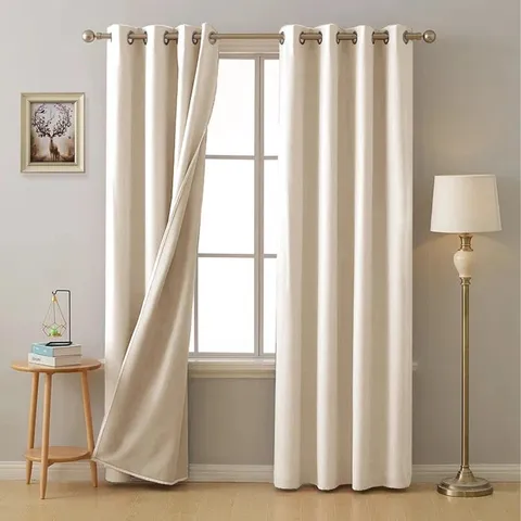 MALACHIA DIM OUT EYELET CURTAINS 168 X 213 CM CREAM