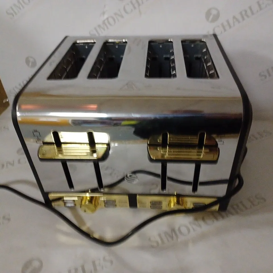 SWAN GATSBY BLACK AND GOLD 4-SLICE TOASTER
