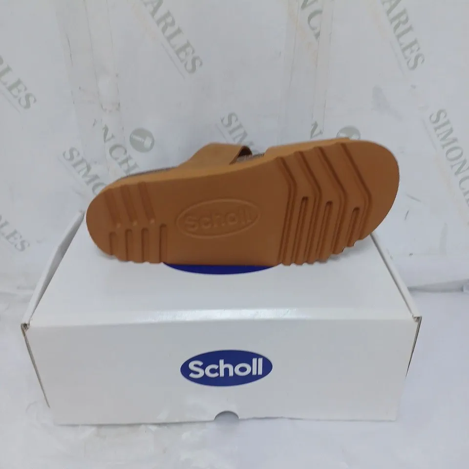BOXED SCHOLL SOFTSTEP LADIES SANDALS BUCKLE FASTENING SIZE 6 TAN