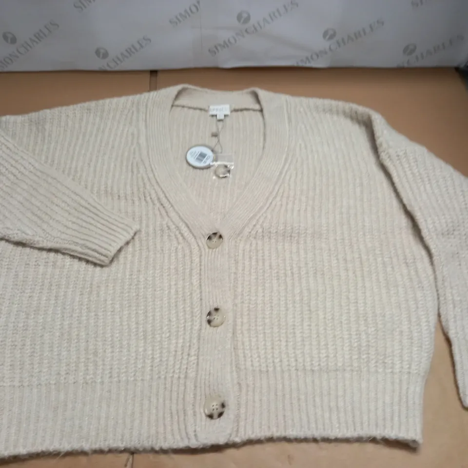 APRICOT RIB KNIT BOTFRIEND CARDIGAN - UK 10