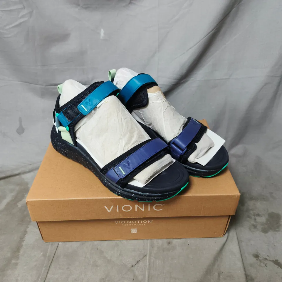 VIONIC SANDALS – BLUE/TEAL MULTI-STRAP SPORT SANDALS UK SIZE 8