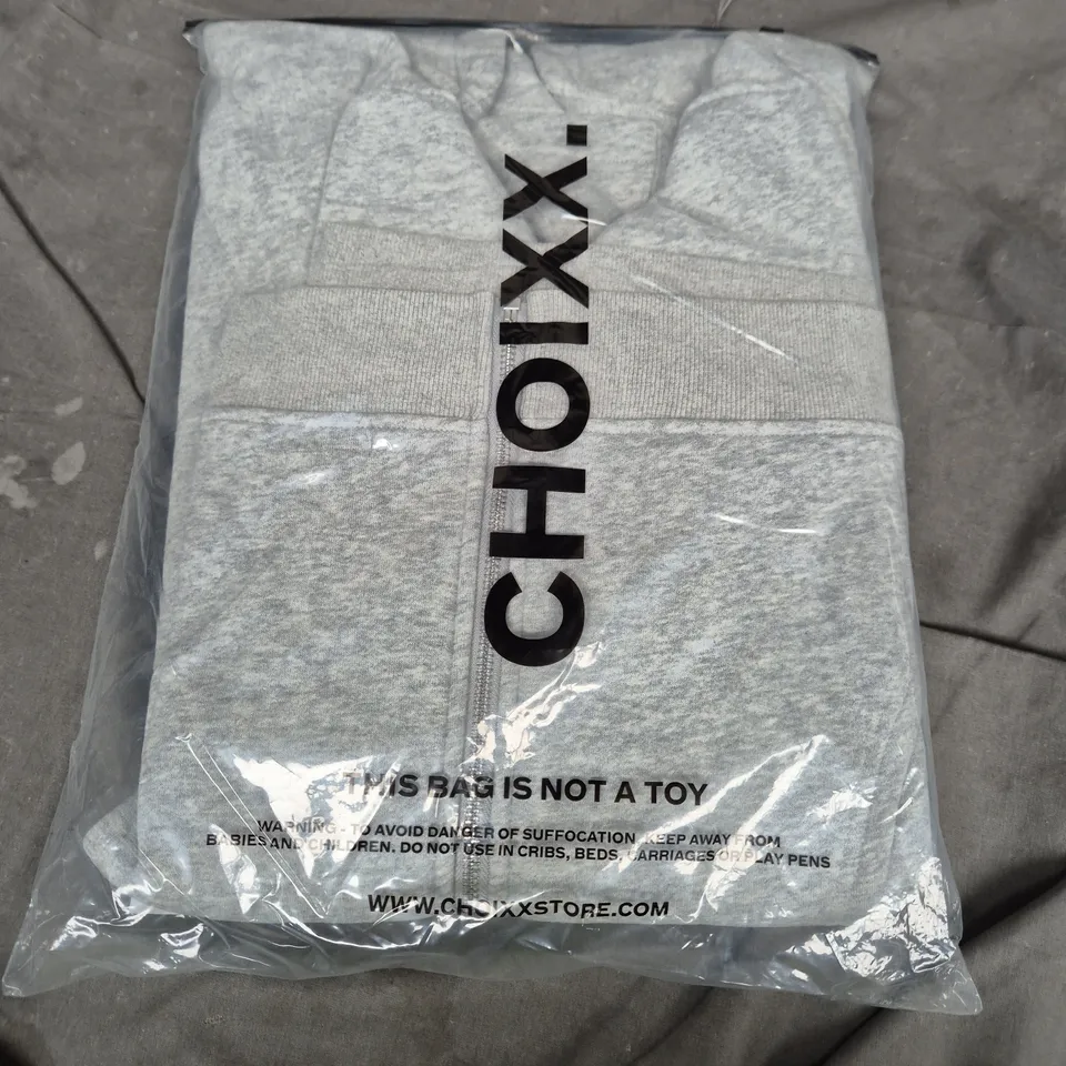 CHOIXX ZIP HOODIE – GREY MARL, UK SIZE S