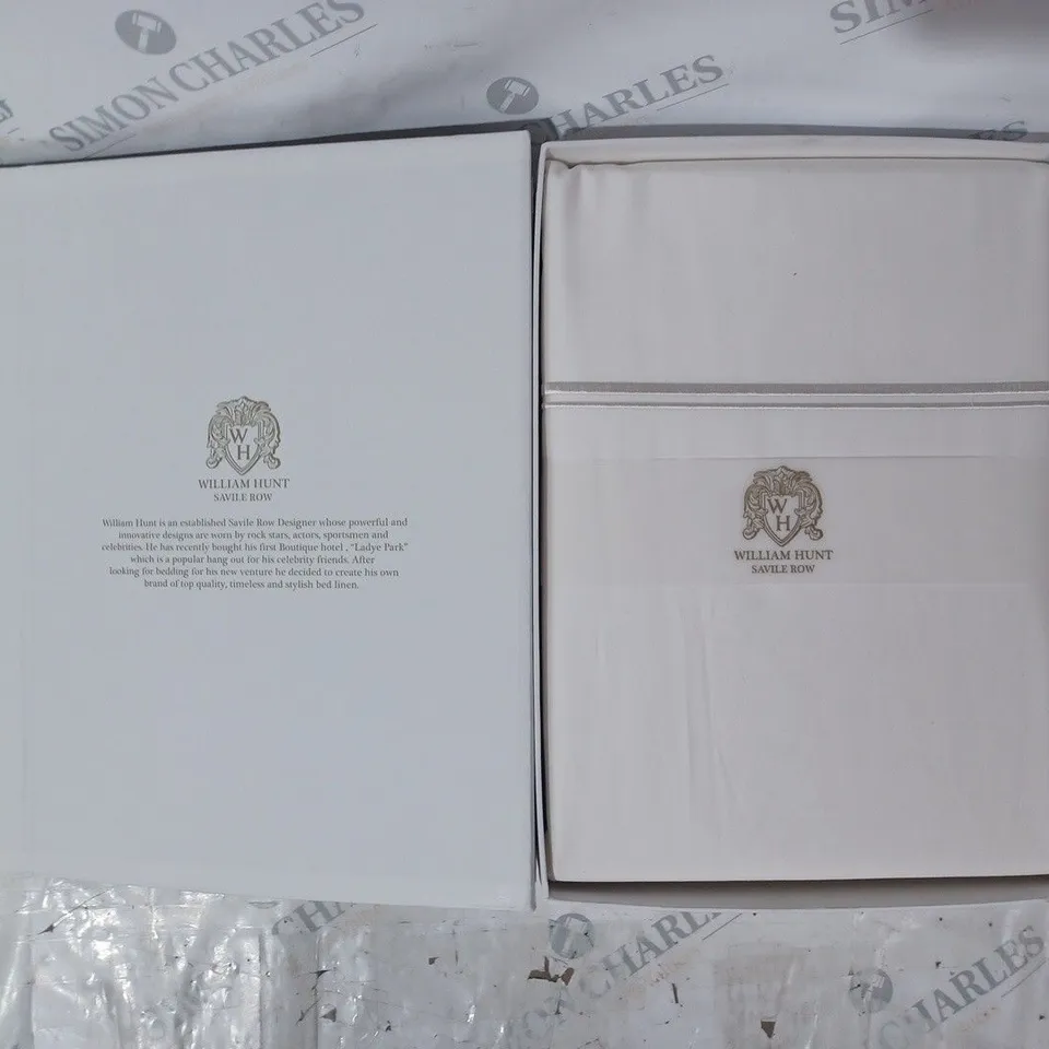 BOXED WILLIAM HUNT SAVILE ROW SUPER KING DUVET COVER