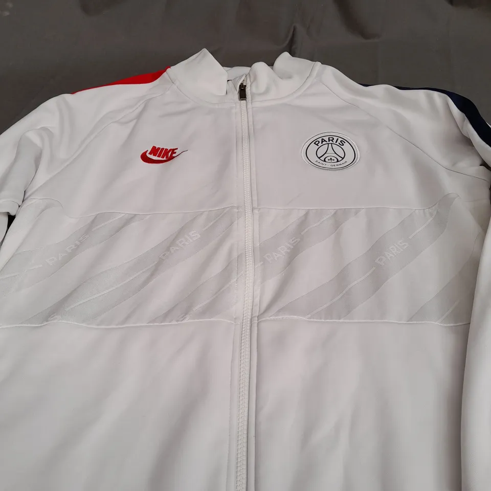 NIKE PARIS SAINT GERMAN WHITE JACKET - LARGE