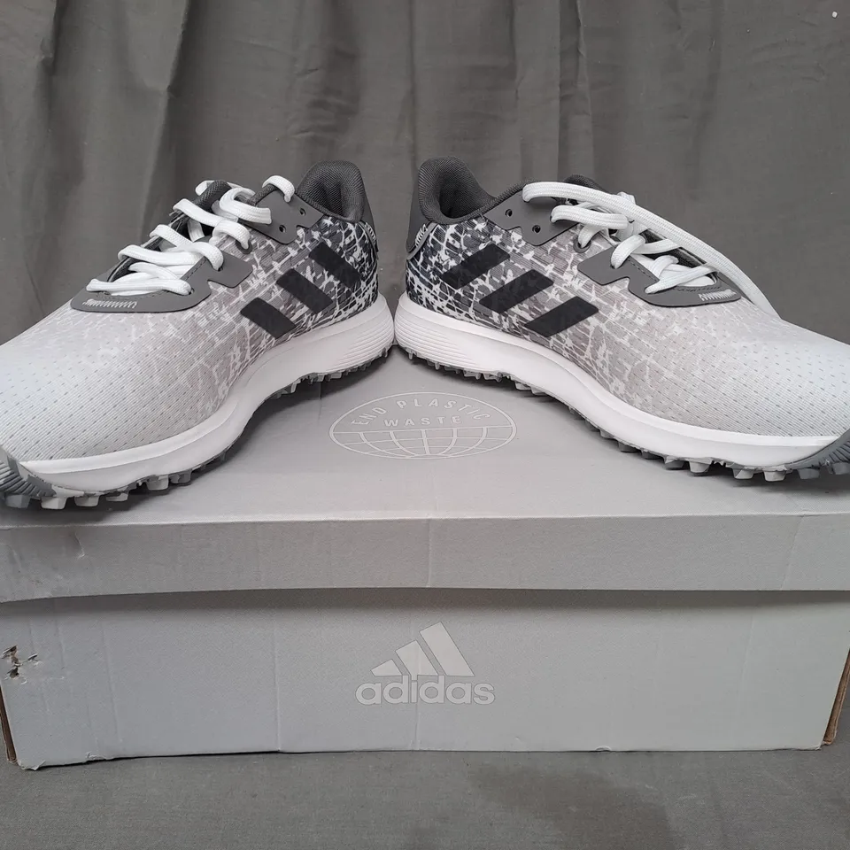 BOXED PAIR OF ADIDAS S2G SL SHOES IN GREY UK SIZE 7.5