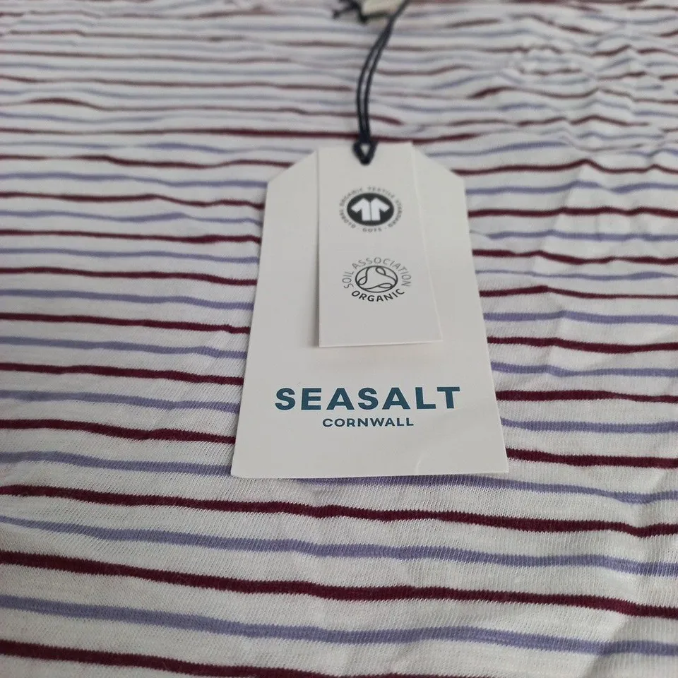 SEASALT CORNWALL BRYHER VIEW T-SHIRT – WOMEN'S STRIPE, UK SIZE 18